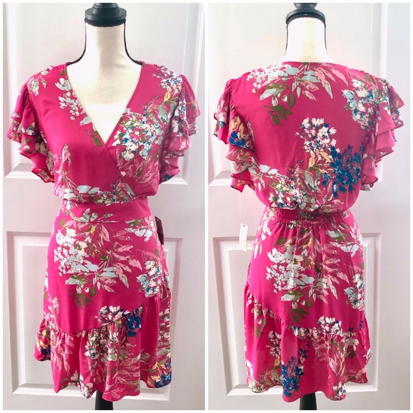 NEW RACHEL ROY Hot Pink Summer Dress with Ruffles